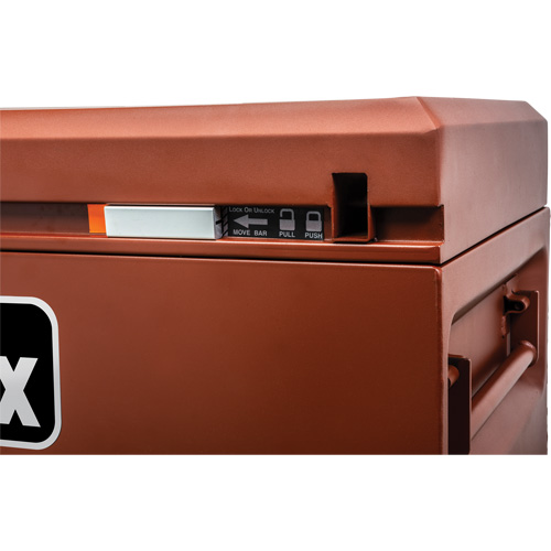 Site-Vault Chest, 48" x 30" x 36-3/4", Steel, Orange Seaboard Timber Mart