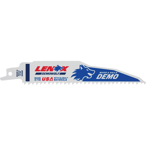 Lame de scie alternative pour d&eacute;molitions, Bim&eacute;tal, 6 Dents par pouce, 6" lo x 1" la Seaboard Timber Mart