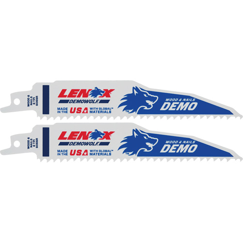 Lame de scie alternative pour d&eacute;molitions, Bim&eacute;tal, 6 Dents par pouce, 6" lo x 1" la Seaboard Timber Mart