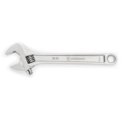 Adjustable Wrench, 12" L, 1-1/2" Max Width, Chrome Seaboard Timber Mart