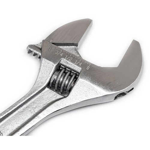Adjustable Wrench - Bagged, 8" L, 1-1/8"/29 mm Max Width, Chrome Seaboard Timber Mart