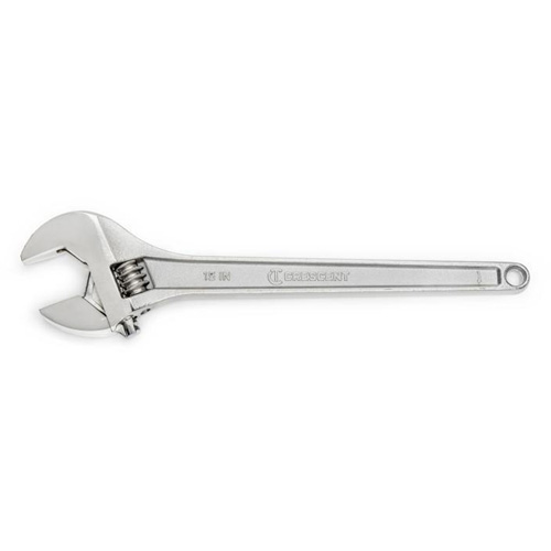 Adjustable Wrench, 15" L, 1-11/16" Max Width, Chrome Seaboard Timber Mart