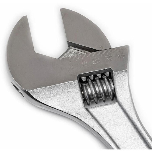 Adjustable Wrench, 15" L, 1-11/16" Max Width, Chrome Seaboard Timber Mart