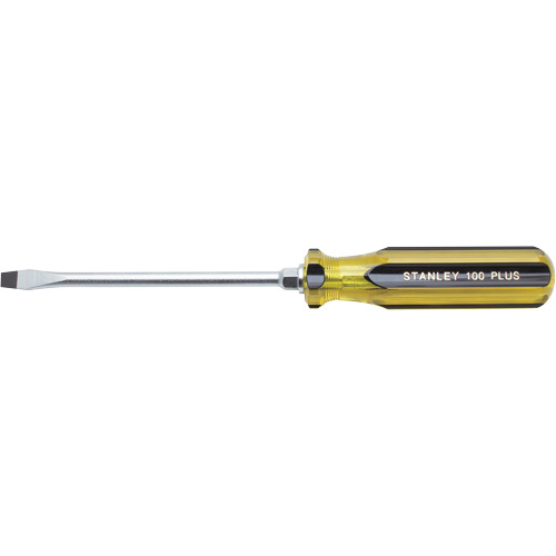100 PLUS&reg; Standard Slotted Tip Screwdriver, 5/16" Tip, Round, 11" L, Plastic Handle Seaboard Timber Mart