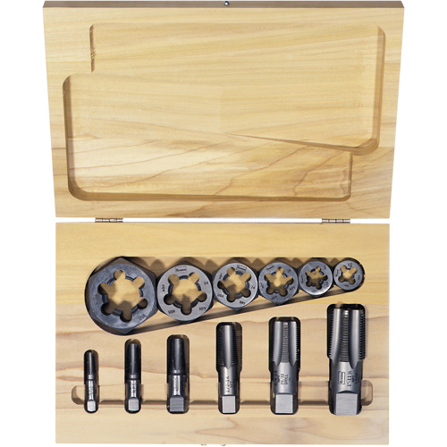 Hexagon Re-threading Tap & Die Set, 12 Pieces Seaboard Timber Mart