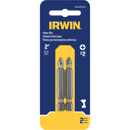 Power Bits, Phillips, #2 Tip, 1/4" Drive Size, 2" Length Seaboard Timber Mart