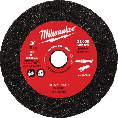 Meule de tronçonnage des m&eacute;taux, 3" x 0,04", Arbre 3/8" Seaboard Timber Mart