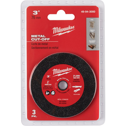 Meule de tronçonnage des m&eacute;taux, 3" x 0,04", Arbre 3/8" Seaboard Timber Mart