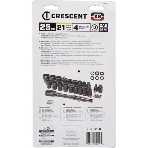 Ensemble d'outils pour m&eacute;canicien, 25 Mcx, Prise de 3/8" Seaboard Timber Mart