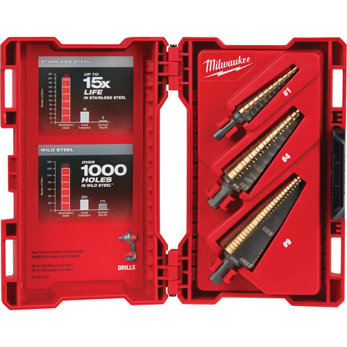 Step Drill Bit Set, 3 Pieces, High Speed Cobalt Seaboard Timber Mart