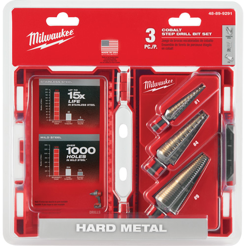 Step Drill Bit Set, 3 Pieces, High Speed Cobalt Seaboard Timber Mart