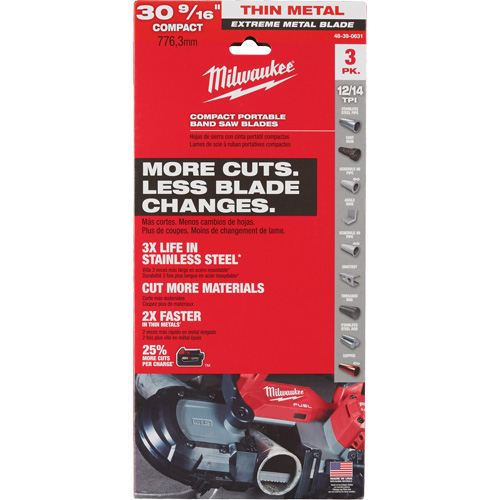 Lames-ruban pour coupes de m&eacute;taux extr&ecirc;mes, Acier rapide, 30-9/16" lo x 1/2" la x &eacute;paisseur 0,02", 12/14 dents par pouce Seaboard Timber Mart