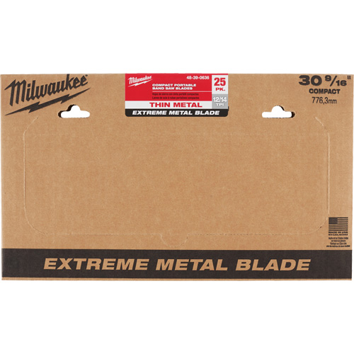 Extreme Metal Band Saw Blades, High Speed Steel, 30-9/16" L x 1/2" W x 0.02" Thick, 12/14 TPI Seaboard Timber Mart