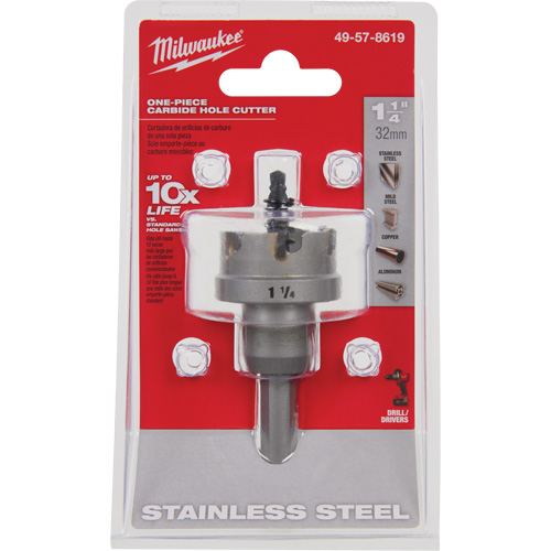 One-Piece Carbide Hole Cutters, 1-1/4", 3/16" Depth of Cut Seaboard Timber Mart