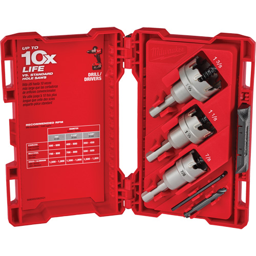 One-Piece Carbide Hole Cutter Set, 4 Pieces, Carbide Seaboard Timber Mart