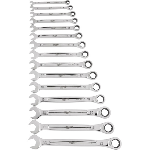 Jeu de cl&eacute;s &agrave; cliquet, Combinaison, 15 morceaux, M&eacute;trique Seaboard Timber Mart