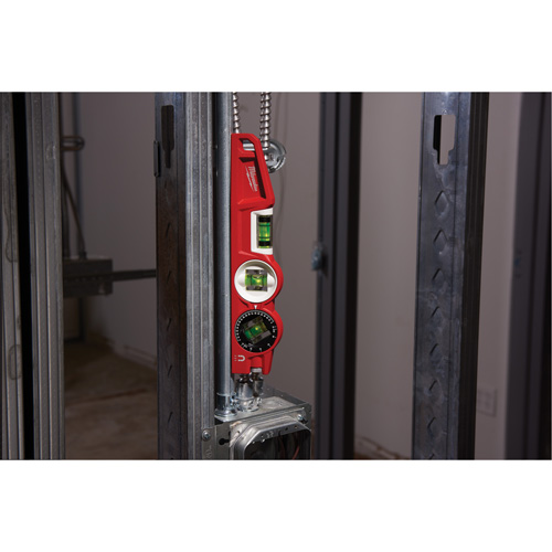 Die Cast Torpedo Level with 360 Degree Locking Vial, 10" L, Aluminum, 3 Vials, Magnetic Seaboard Timber Mart