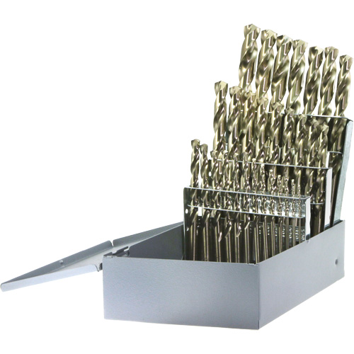 DRILLCO Heavy-Duty Jobber Length Drill Bit Set, 29 Pieces, Cobalt Seaboard Timber Mart