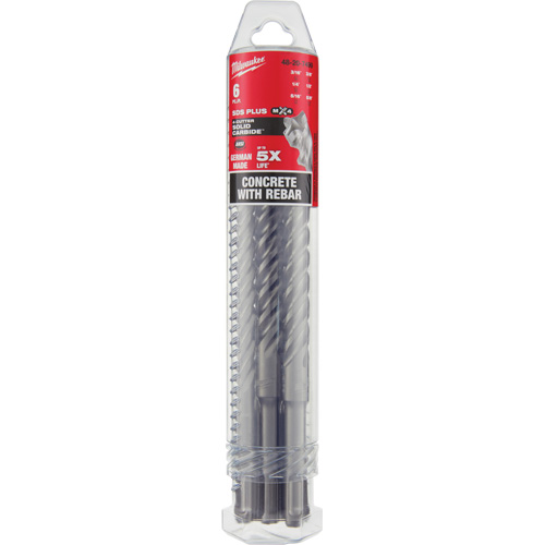 MX4 4-Cutter Rotary Hammer Drill Bit Kit, 6 Pieces, Carbide Seaboard Timber Mart