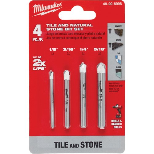 Natural Stone Bit Set, 4 Pieces, Carbide Seaboard Timber Mart