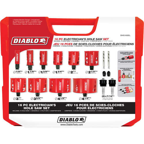 Ensemble de scie-cloche bim&eacute;tallique pour &eacute;lectricien, 16 morceaux Seaboard Timber Mart