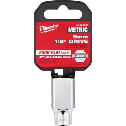 Metric Socket with Four Flat Sides, 8 mm, 1/2" Drive, 6 Points Seaboard Timber Mart