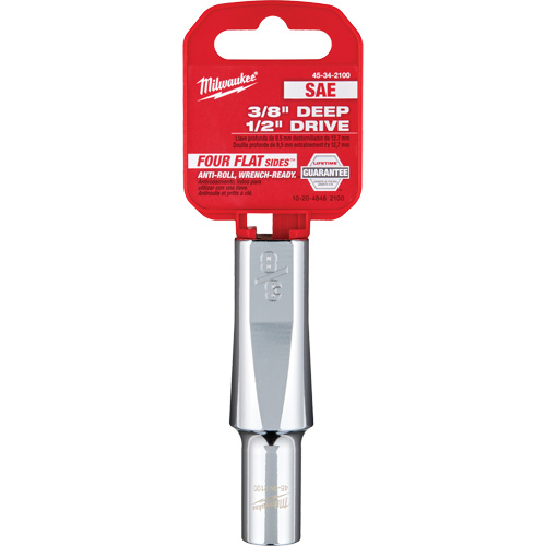 SAE Socket with Four Flat Sides, 3/8", 1/2" Drive, 6 Points, Deep Seaboard Timber Mart
