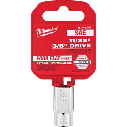 SAE Socket with Four Flat Sides, 11/32", 3/8" Drive, 6 Points Seaboard Timber Mart