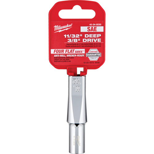 SAE Socket with Four Flat Sides, 11/32", 3/8" Drive, 6 Points, Deep Seaboard Timber Mart