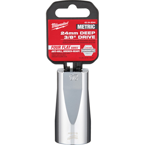 Metric Socket with Four Flat Sides, 24 mm, 3/8" Drive, 6 Points, Deep Seaboard Timber Mart