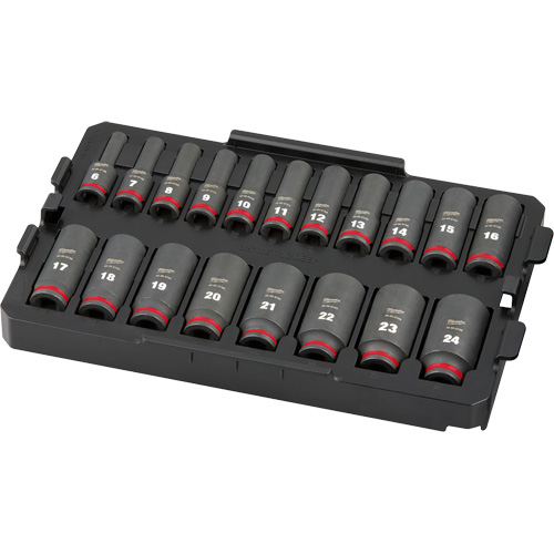 Shockwave Impact Duty Packout Socket Set, 19 Pcs, Impact, 3/8" Drive Size, Deep Seaboard Timber Mart