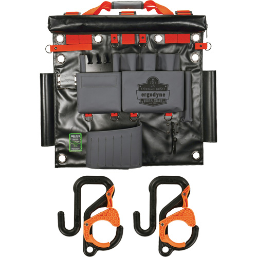 Arsenal 5711 Bucket Truck Tool Board with 2" Locking Aerial Bucket Hooks Kit, Nylon, 8 Pockets, Grey Seaboard Timber Mart