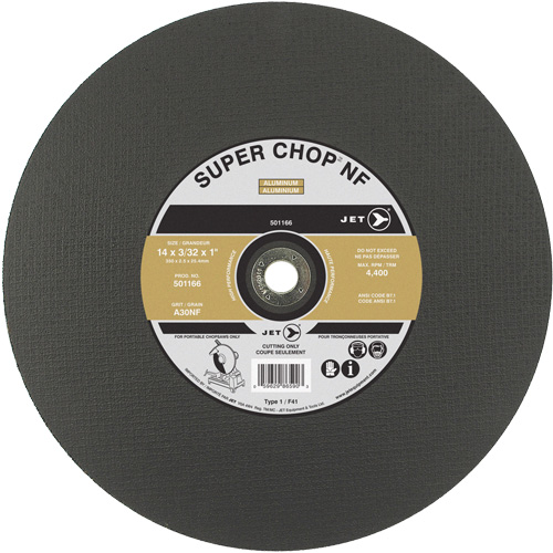 A30NF Super Chop Cut-Off Wheel, 14" x 3/32", 1" Arbor, Type 1, 4400 RPM Seaboard Timber Mart