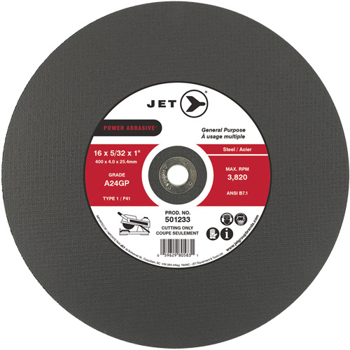 A24GP Power Abrasive Cut-Off Wheel, 20" x 5/32", 1" Arbor, Type 1, 3000 RPM Seaboard Timber Mart