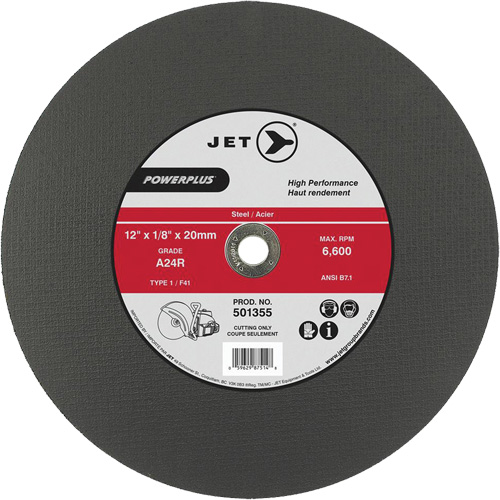 A24R PowerPlus Cut-Off Wheel, 14" x 1/8", 20 mm Arbor, Type 1, 5500 RPM Seaboard Timber Mart