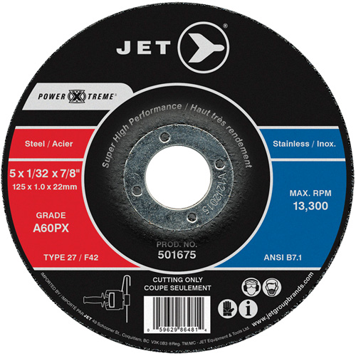 A60PX Power-Xtreme Cut-Off Wheel, 4-1/2" x 3/64", 7/8" Arbor, Type 27, 13300 RPM Seaboard Timber Mart
