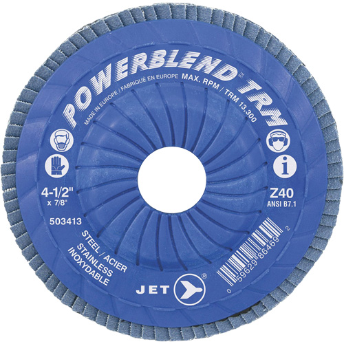PowerBlend Trimmable Flap Disc, 5" x 7/8", Type 29, Z40 Grit, Zirconia Alumina Seaboard Timber Mart