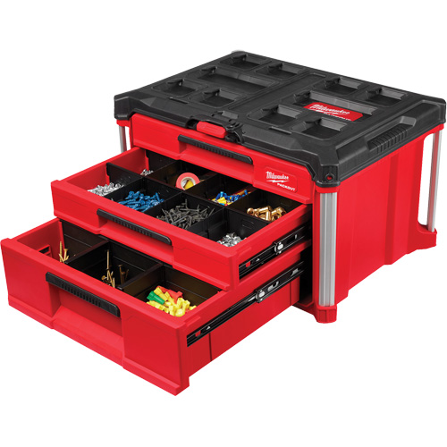 Boîte &agrave; outils avec 3 tiroirs PackOut, 16-3/10" x 22-1/5" x 14-3/10", Rouge Seaboard Timber Mart