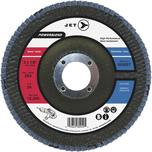 Disques &agrave; lamelles pour l'acier/acier inoxydable, 6" x 7/8", Type 29, Grain Z120, Zirconium Seaboard Timber Mart