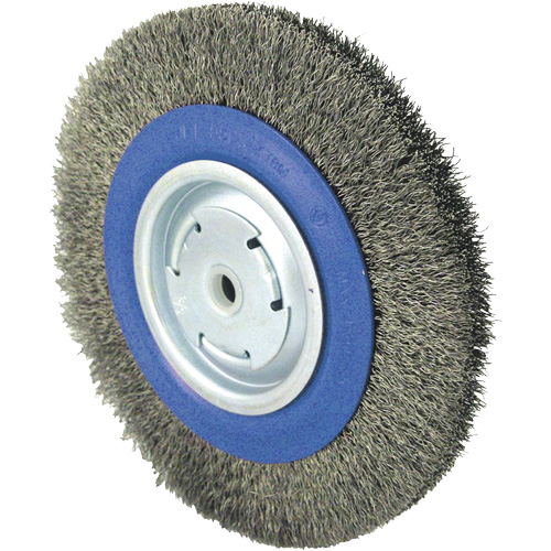 Crimped Wire Wheel Brushes, 8" Dia., 0.014" Fill, 1/2" - 5/8" - 2 Arbor Seaboard Timber Mart