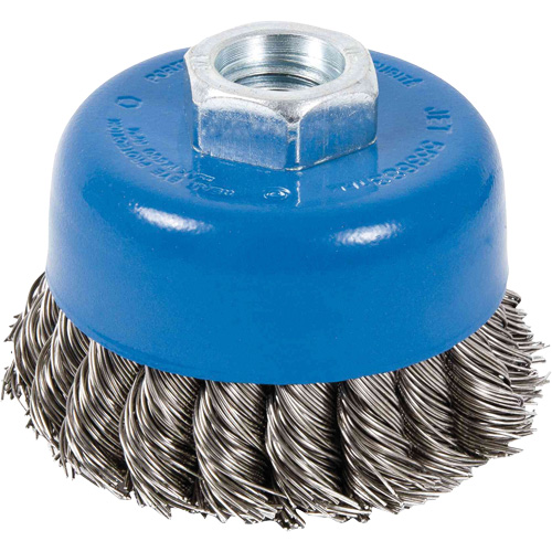 CK3201-SST Brosse boisseau &agrave; fils nou&eacute;s torsad&eacute;s en acier inoxydable, 3" dia. x 5/8"-11 arbre Seaboard Timber Mart