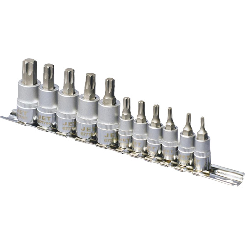 SS1438-11T Chrome Socket Bit Sets, Torx&reg;, 1/4"/3/8" Drive, 10 Pcs Seaboard Timber Mart
