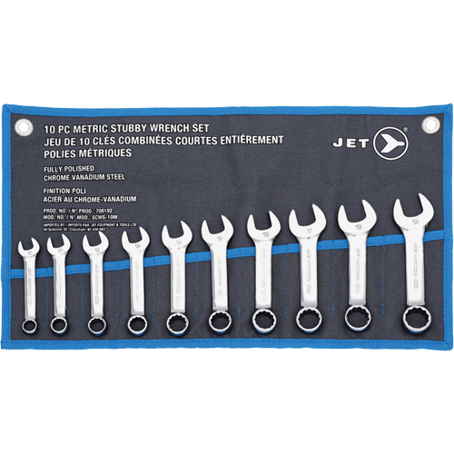 SCWS-10M Stubby Wrench Sets, Combination, 10 Pieces, Metric Seaboard Timber Mart
