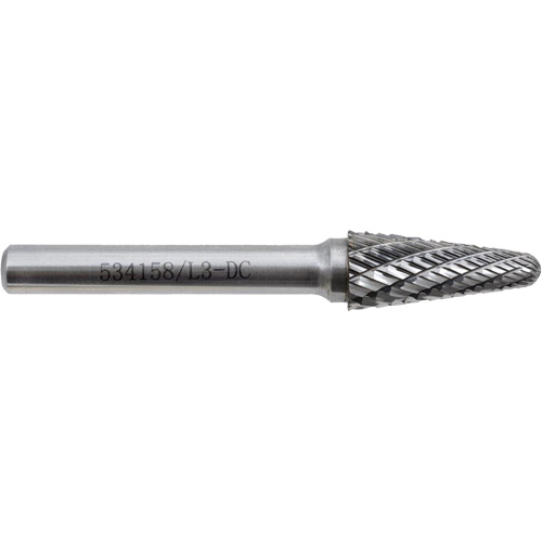 L3-DC JET-KUT Taper Shape Bur 9 (Radius End), 3/8" Dia. Seaboard Timber Mart