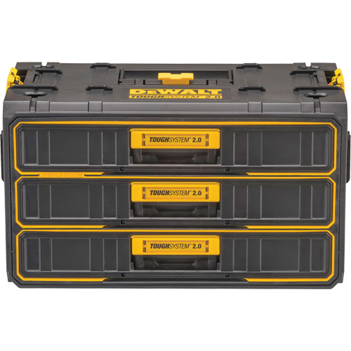 ToughSystem&reg; 2.0 Three-Drawer Unit, 21-4/5" x 12-3/10" x 12-3/5", Black/Yellow Seaboard Timber Mart