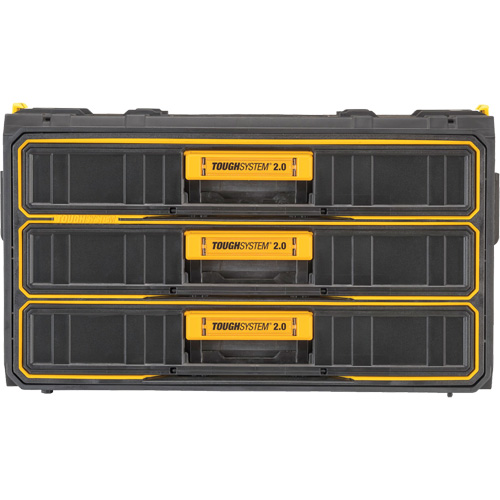 ToughSystem&reg; 2.0 Three-Drawer Unit, 21-4/5" x 12-3/10" x 12-3/5", Black/Yellow Seaboard Timber Mart