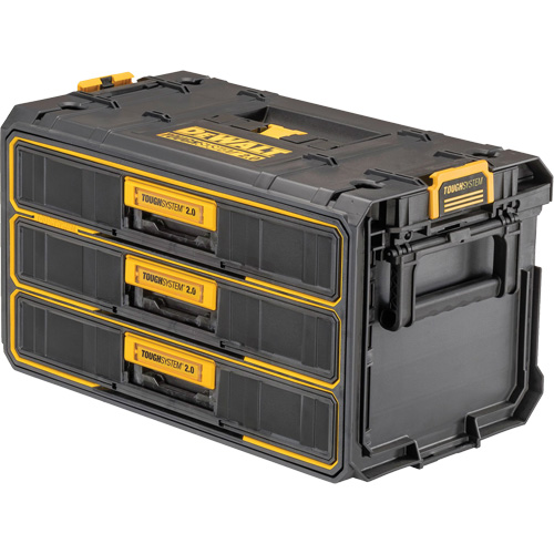 ToughSystem&reg; 2.0 Three-Drawer Unit, 21-4/5" x 12-3/10" x 12-3/5", Black/Yellow Seaboard Timber Mart