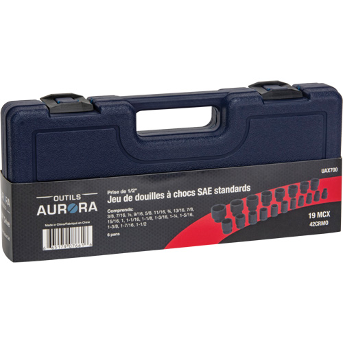 Jeu de douilles SAE, 19 Mcx, Chocs, Prise de 1/2" Seaboard Timber Mart