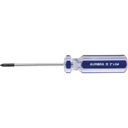 Blue Transparent Striped Philips Screwdriver, #0, Plastic Handle Seaboard Timber Mart