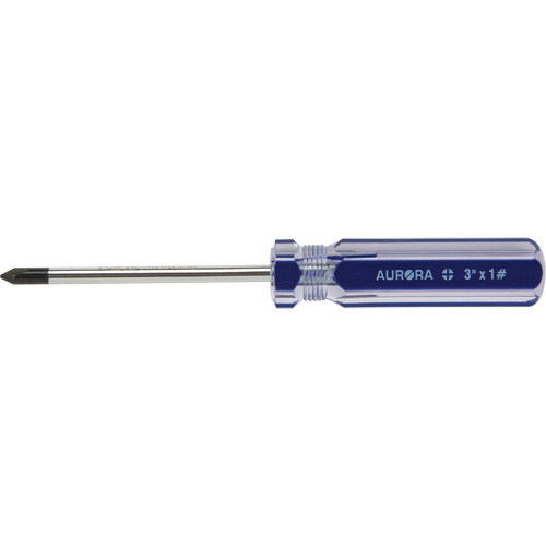 Blue Transparent Striped Philips Screwdriver, #1, Plastic Handle Seaboard Timber Mart